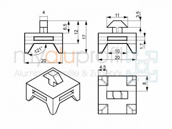 Cross cable tie block 5 PA